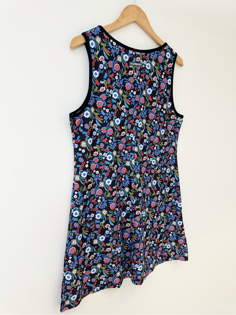 nuu•muu Fleurty Active Dress Black Ditsy Floral Keyhole Athleisure Medium - Picture 12 of 16
